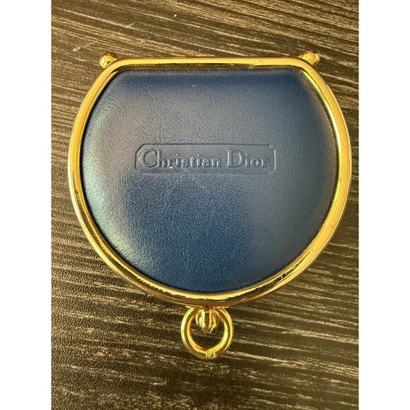 Christian Dior Handbags - Vintage Christian Dior Expandable Navy & Gold Change Purse
